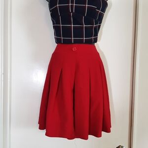 PrettyLittleThing Vibrant Red A-Line Skirt